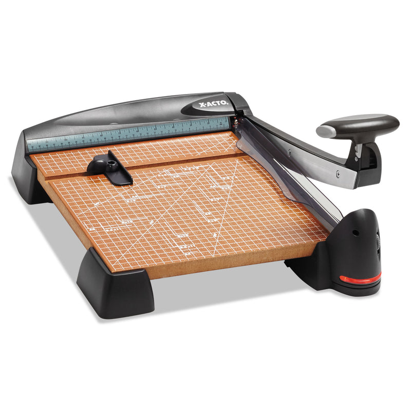 X-ACTO 12-Sheet Laser Guillotine Trimmer, 2" Cut Length, Wood Base, 12 x 12