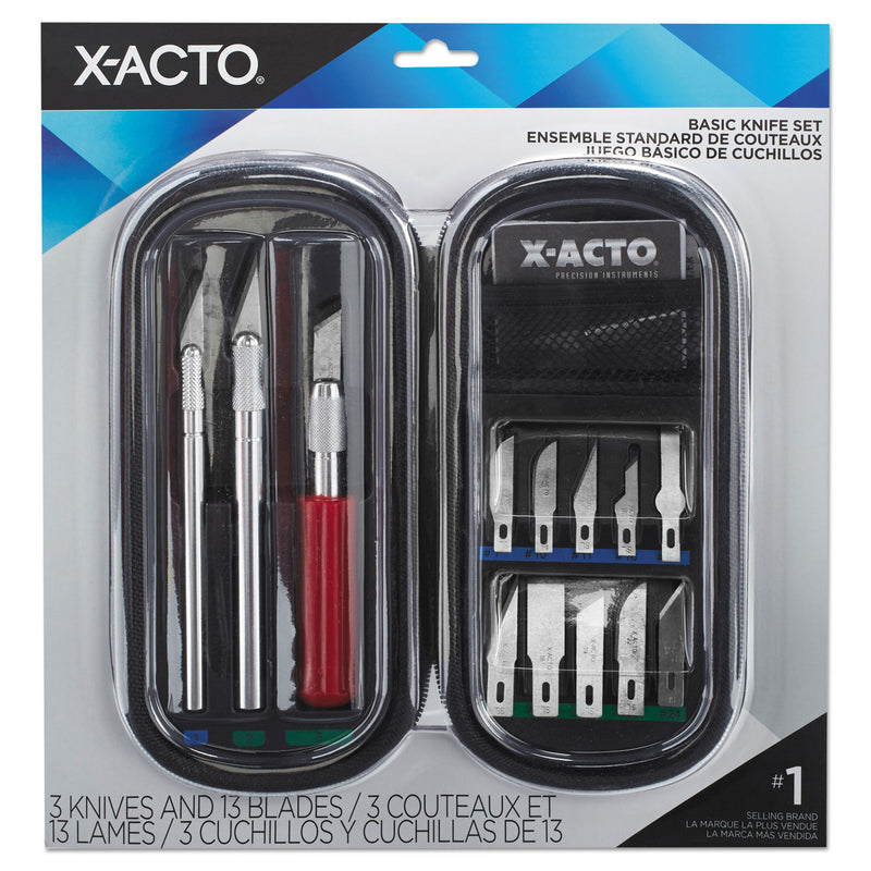 X-ACTO Knife Set, 3 Knives, 10 Blades, Carrying Case