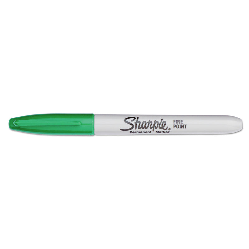 Sharpie Fine Bullet Tip Permanent Marker, Green, Dozen