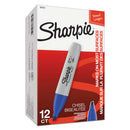Sharpie Chisel Tip Permanent Marker, Medium Chisel Tip, Blue, Dozen