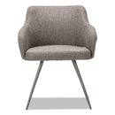Alera Captain Series Guest Chair, 23.8" x 24.6" x 30.1", Gray Tweed Seat/Back, Chrome Base