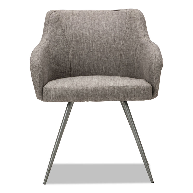 Alera Captain Series Guest Chair, 23.8" x 24.6" x 30.1", Gray Tweed Seat/Back, Chrome Base