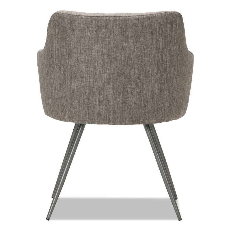 Alera Captain Series Guest Chair, 23.8" x 24.6" x 30.1", Gray Tweed Seat/Back, Chrome Base