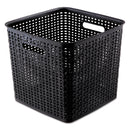 Advantus Plastic Weave Bin, Extra Large, 12.5" x 12.5" x 11.13", Black, 2/Pack