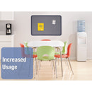 Quartet Contour Fabric Bulletin Board, 36 x 24, Light Blue, Plastic Navy Blue Frame