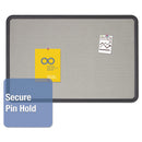 Quartet Contour Fabric Bulletin Board, 48 x 36, Gray Surface, Black Plastic Frame