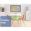 Quartet Contour Fabric Bulletin Board, 48 x 36, Gray Surface, Black Plastic Frame