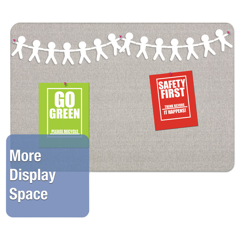 Quartet Oval Office Fabric Bulletin Board, 36 x 24, Gray