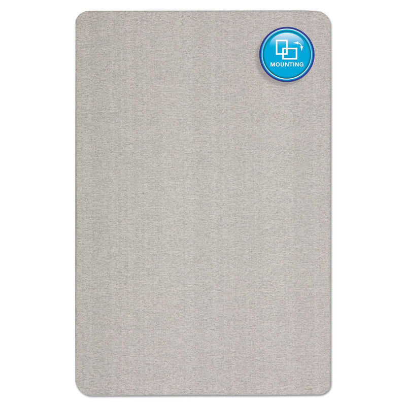 Quartet Oval Office Fabric Bulletin Board, 36 x 24, Gray