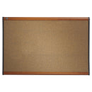 Quartet Prestige Bulletin Board, Brown Graphite-Blend Surface, 36 x 24, Cherry Frame