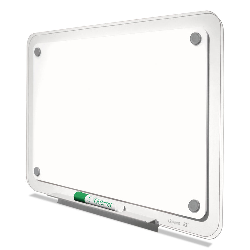 Quartet iQ Total Erase Board, 23 x 16, White, Clear Frame