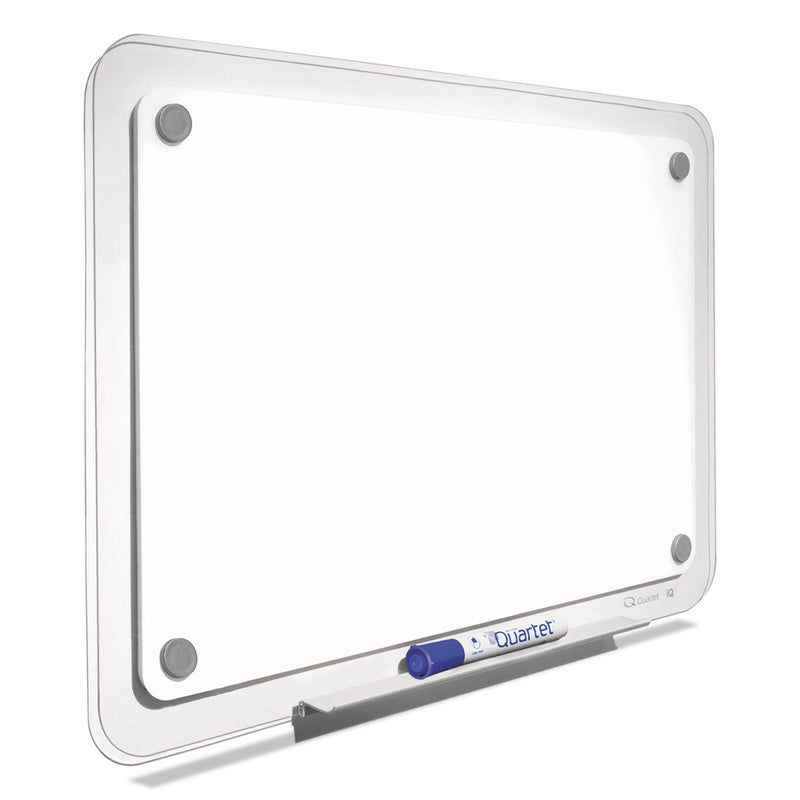 Quartet iQ Total Erase Board, 23 x 16, White, Clear Frame
