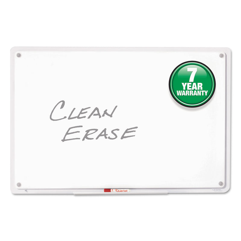 Quartet iQ Total Erase Board, 36 x 23, White, Clear Frame
