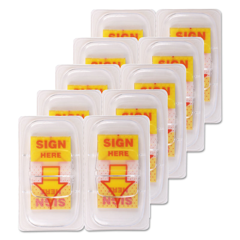 Universal Deluxe Message Arrow Flags, "Sign Here", Yellow, 500/Pack
