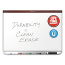 Quartet Prestige 2 DuraMax Magnetic Porcelain Whiteboard, 72 x 48, Mahogany Frame