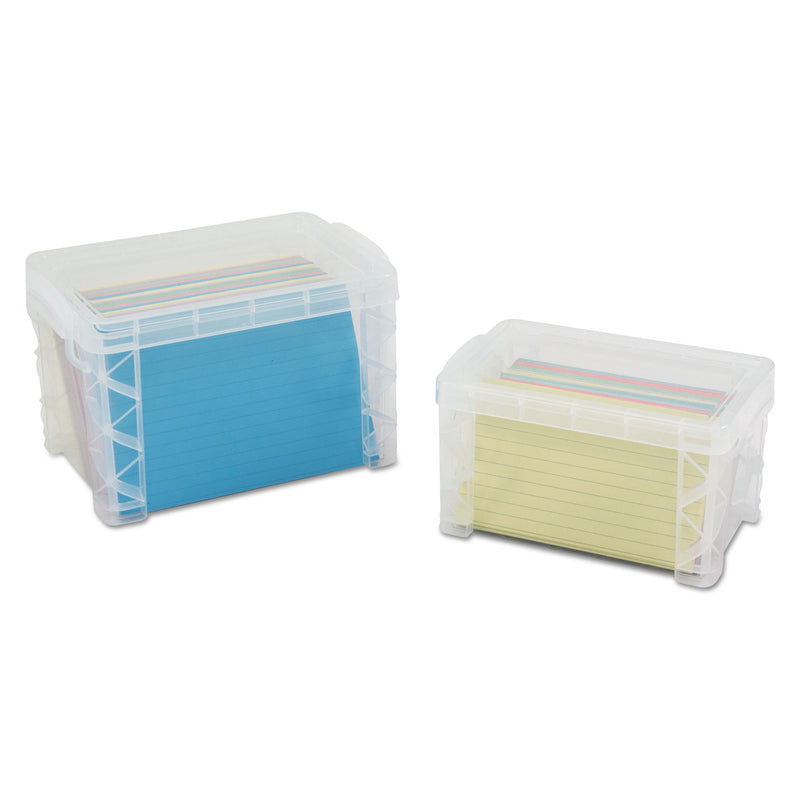 Advantus Super Stacker Storage Boxes, Holds 500 4 x 6 Cards, 7.25 x 5 x 4.75, Plastic, Clear