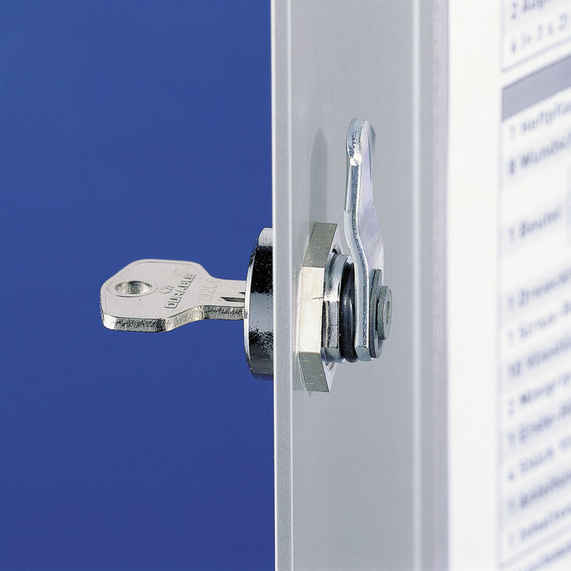Durable Locking Key Cabinet, 36-Key, Brushed Aluminum, Silver, 11.75 x 4.63 x 11