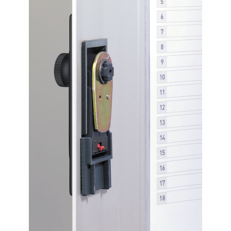 Durable Locking Key Cabinet, 72-Key, Brushed Aluminum, Silver, 11.75 x 4.63 x 15.75