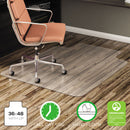 Alera All Day Use Non-Studded Chair Mat for Hard Floors, 36 x 48, Lipped, Clear