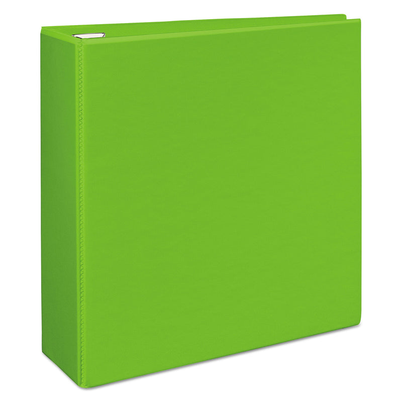 Avery Heavy-Duty View Binder with DuraHinge and Locking One Touch EZD Rings, 3 Rings, 4" Capacity, 11 x 8.5, Chartreuse