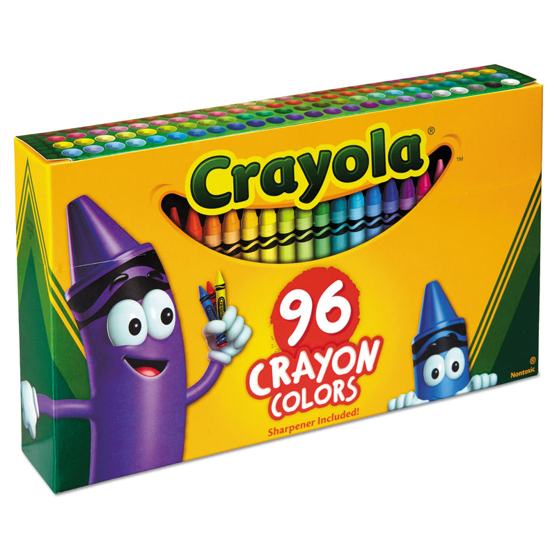 Crayola Classic Color Crayons in Flip-Top Pack with Sharpener, 96 Colors/Pack