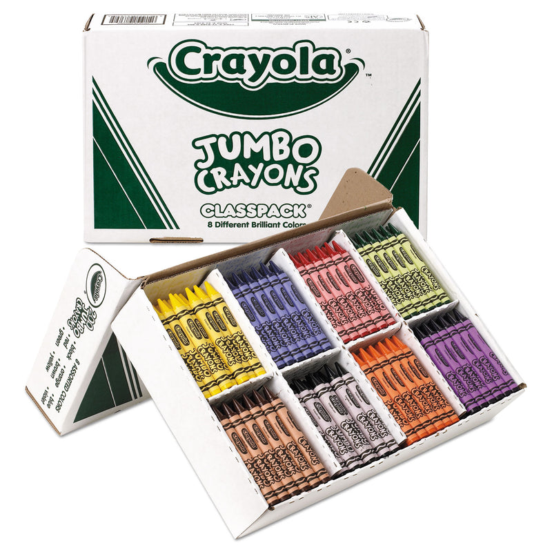Crayola Jumbo Classpack Crayons, 25 Each of 8 Colors, 200/Set