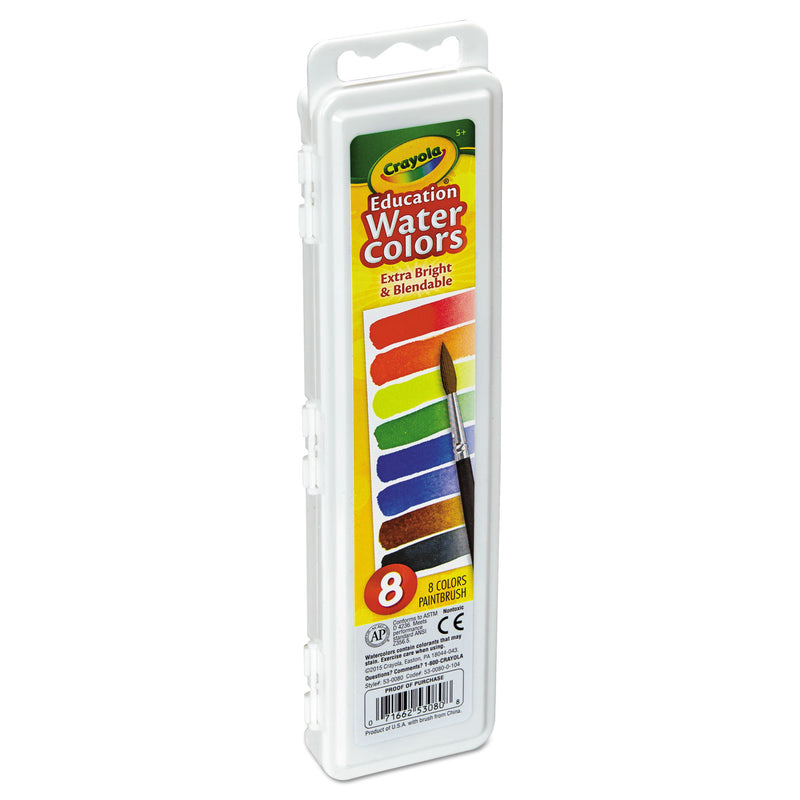 Crayola Watercolors, 8 Assorted Colors, Palette Tray