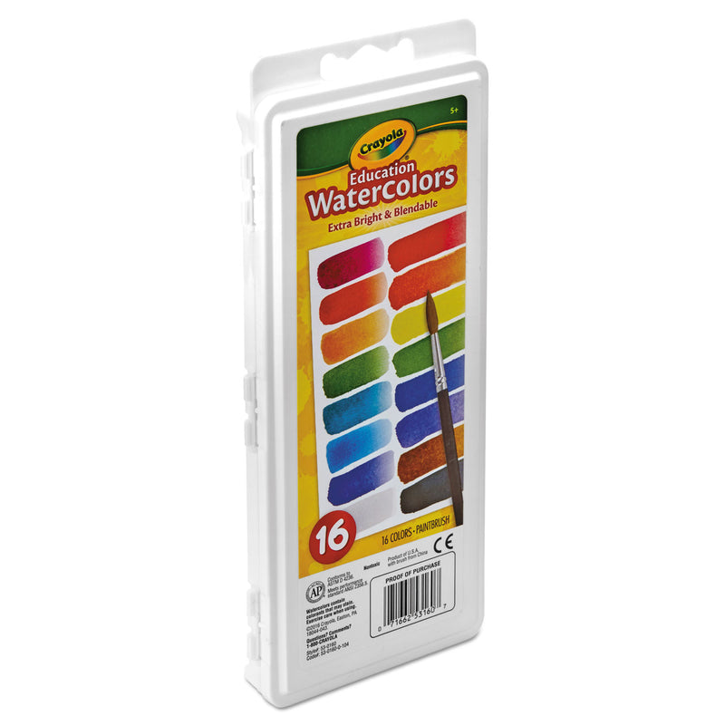 Crayola Watercolors, 16 Assorted Colors, Palette Tray