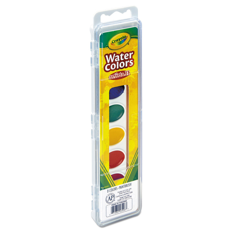 Crayola Artista II 8-Color Watercolor Set, 8 Assorted Colors, Palette Tray
