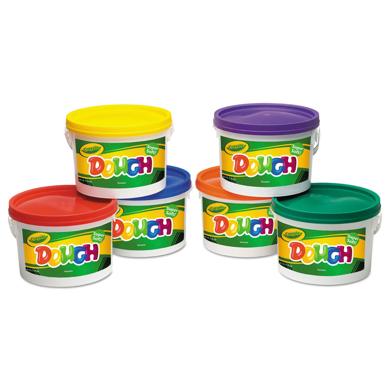 Crayola Modeling Dough Bucket, 3 lbs, Assorted Colors, 6 Buckets/Set