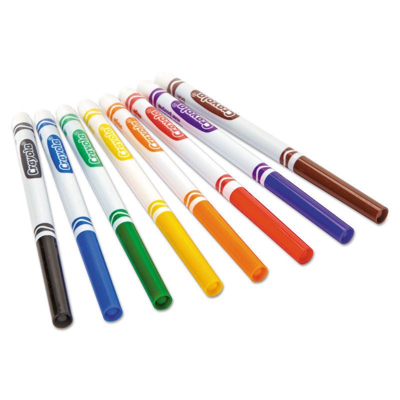 Crayola Non-Washable Marker, Fine Bullet Tip, Assorted Classic Colors, 8/Pack