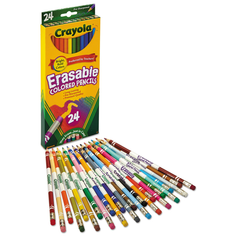 Crayola Erasable Color Pencil Set, 3.3 mm, 2B (