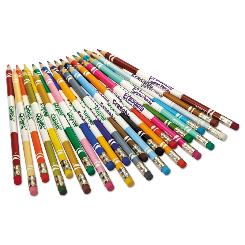 Crayola Erasable Color Pencil Set, 3.3 mm, 2B (