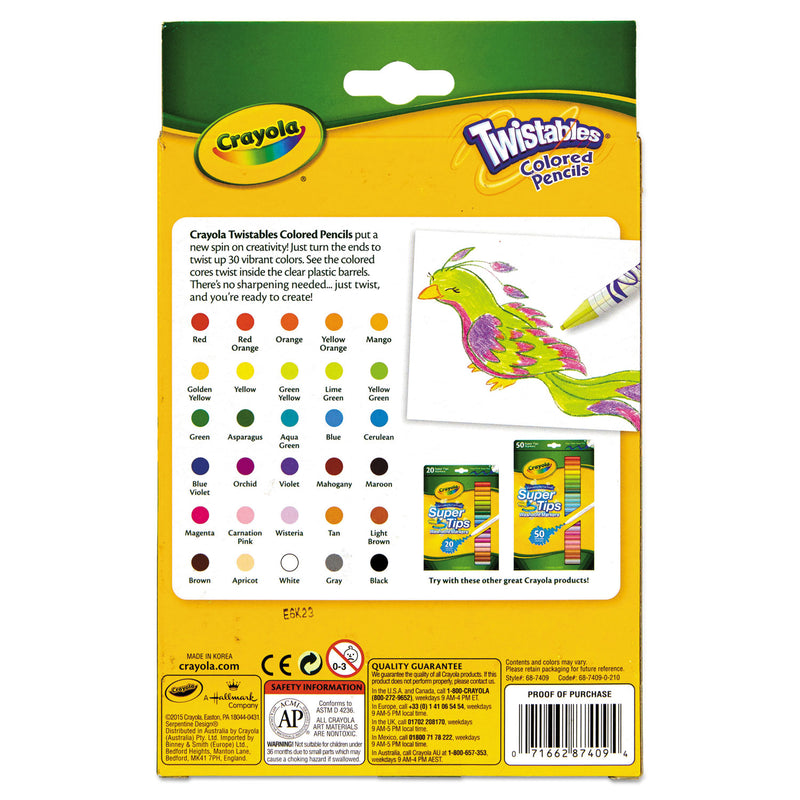 Crayola Twistables Colored Pencils, 2 mm, 2B (