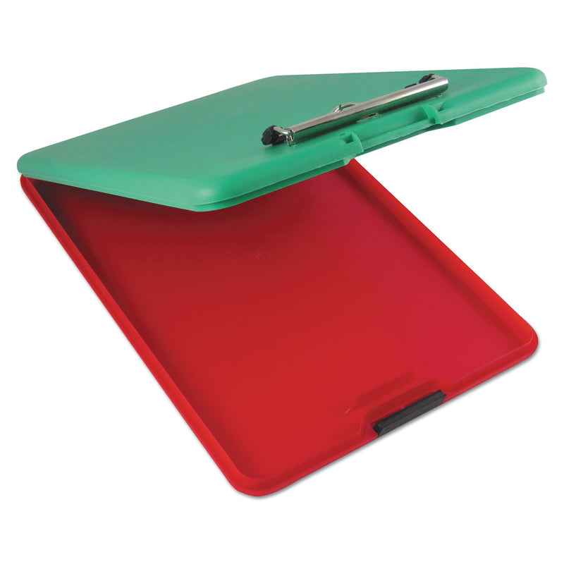 Saunders SlimMate Show2Know Safety Organizer, 0.5" Clip Capacity, Holds 8.5 x 11 Sheets, Red/Green