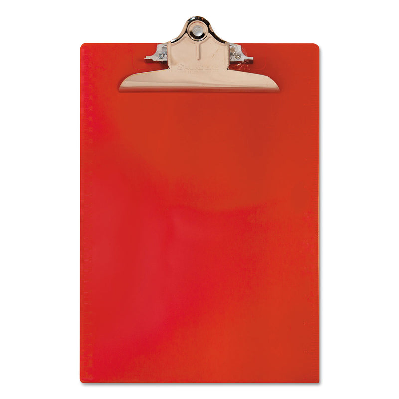 Saunders Recycled Plastic Clipboard with Ruler Edge, 1" Clip Capacity, Holds 8.5 x 11 Sheets, Red