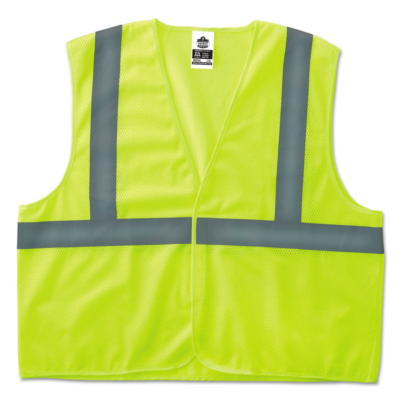 ergodyne GloWear 8205HL Type R Class 2 Super Econo Mesh Safety Vest, 2X-Large to 3X-Large, Lime