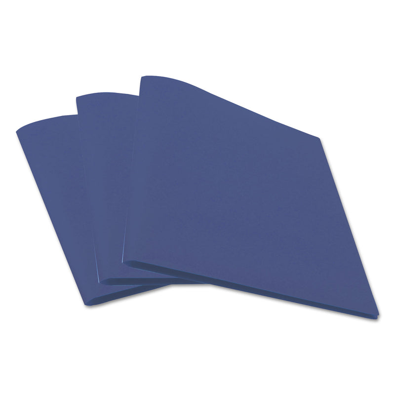 Universal Two-Pocket Plastic Folders, 100-Sheet Capacity, 11 x 8.5, Royal Blue, 10/Pack
