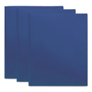 Universal Two-Pocket Plastic Folders, 100-Sheet Capacity, 11 x 8.5, Royal Blue, 10/Pack