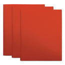 Universal Two-Pocket Plastic Folders, 100-Sheet Capacity, 11 x 8.5, Red, 10/Pack