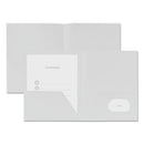Universal Two-Pocket Plastic Folders, 100-Sheet Capacity, 11 x 8.5, White, 10/Pack