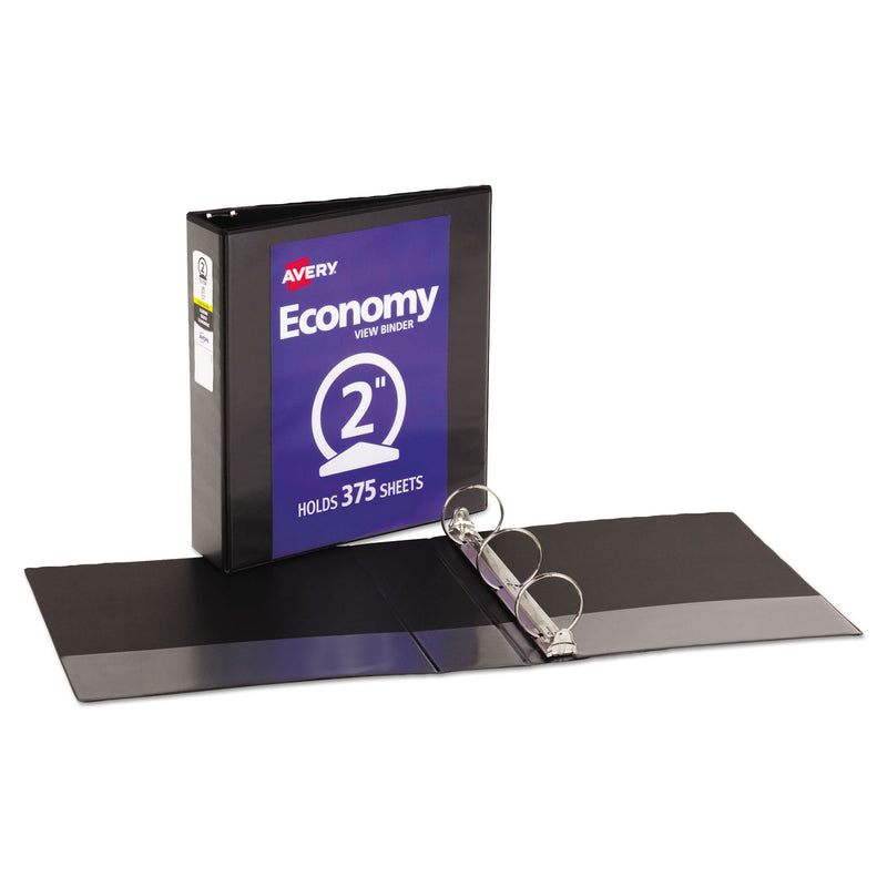Avery Economy View Binder with Round Rings , 3 Rings, 2" Capacity, 11 x 8.5, Black, (5730)