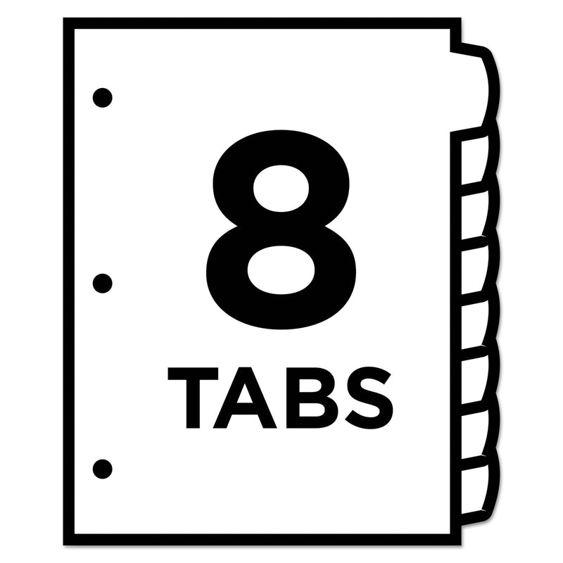 Avery Big Tab Printable White Label Tab Dividers, 8-Tab, 11 x 8.5, White, 20 Sets