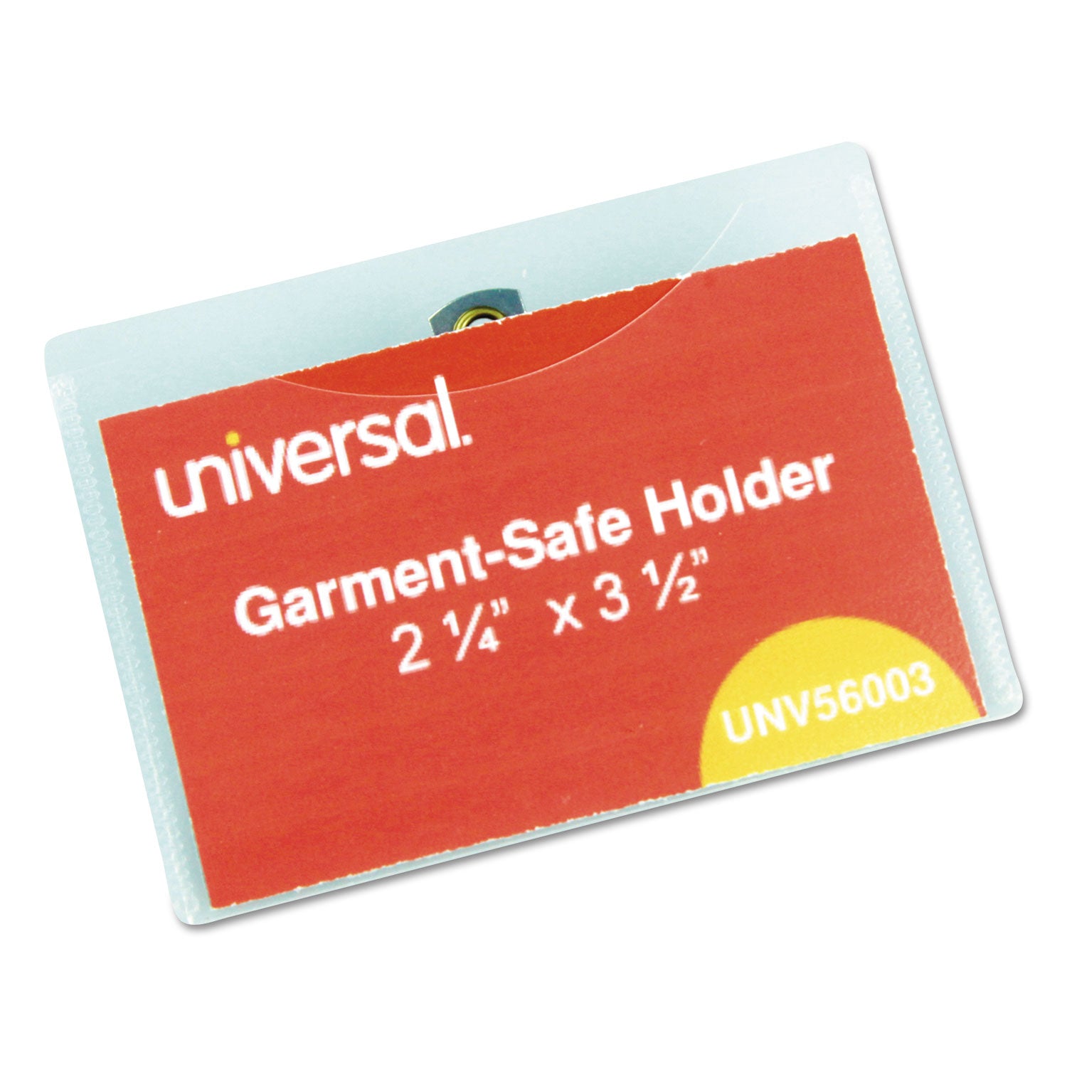 Clear Badge Holders w/Garment-Safe Clips, 2 1/4 x 3 1/2, White Inserts ...