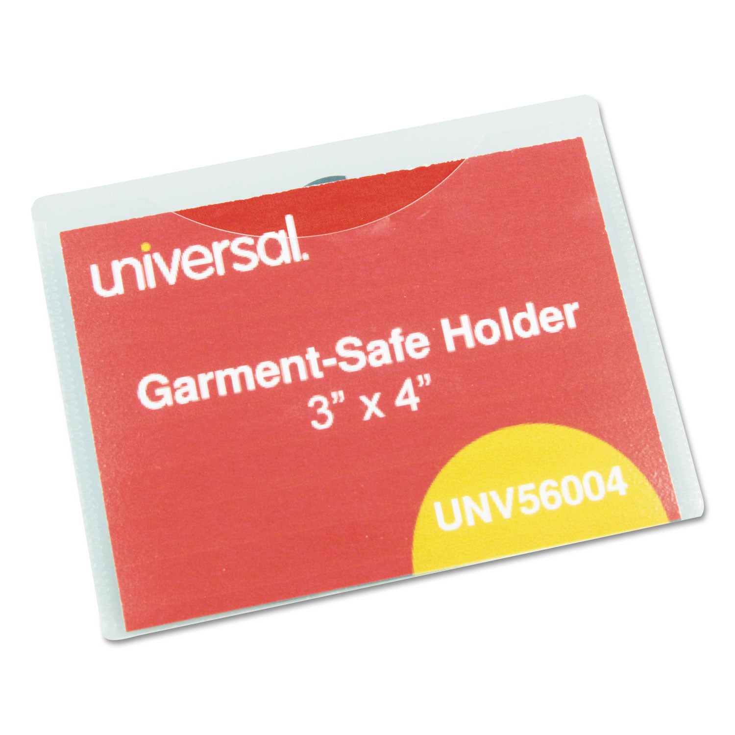 Clear Badge Holders w/Garment-Safe Clips, 3 x 4, White Inserts, 50/Box ...