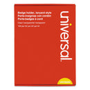 Universal Clear Badge Holders w/Neck Lanyards, 3 x 4, White Inserts, 100/Box