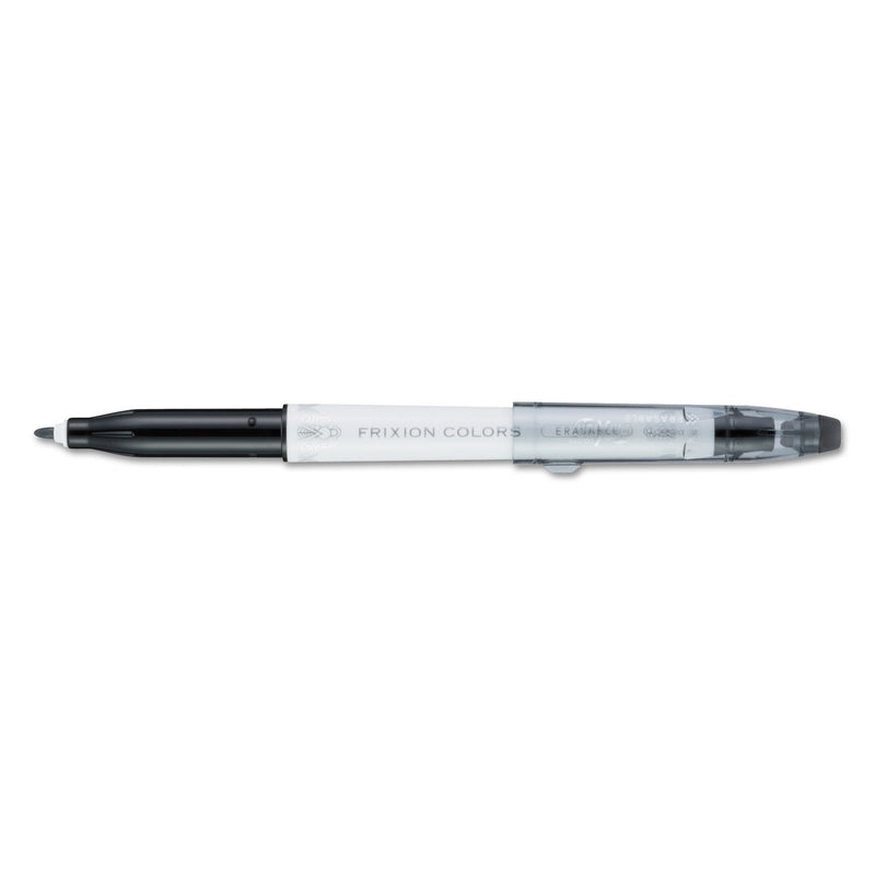 Pilot FriXion Colors Erasable Porous Point Pen, Stick, Bold 2.5 mm, Black Ink, White Barrel