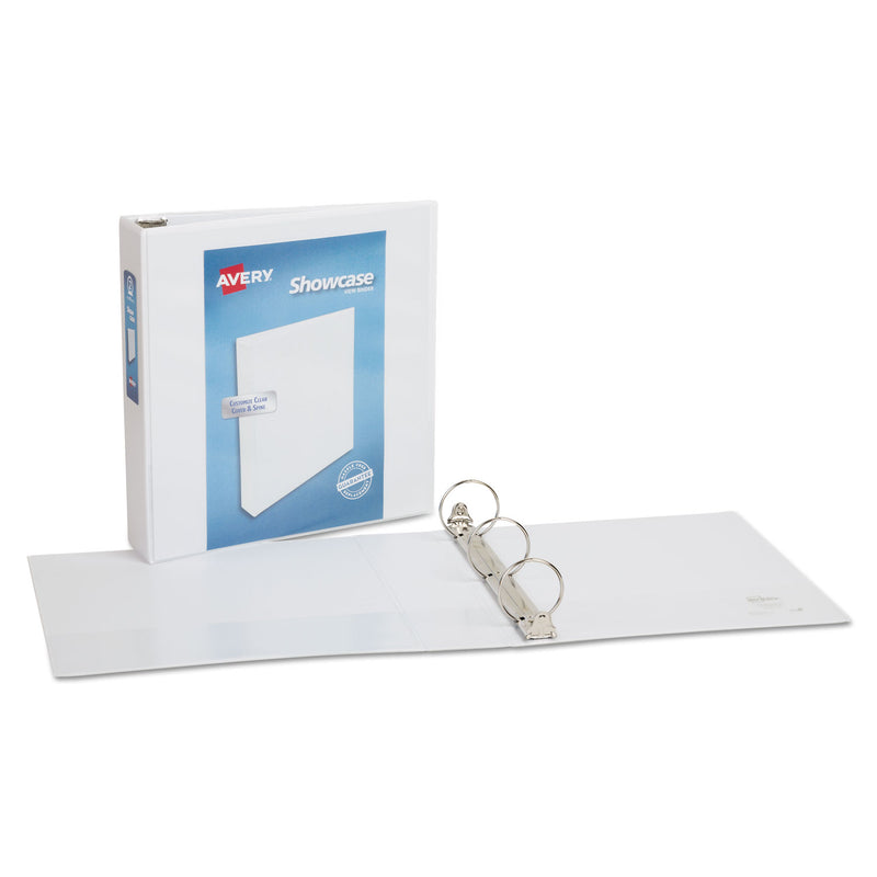 Avery Showcase Economy View Binder with Round Rings, 3 Rings, 2" Capacity, 11 x 8.5, White