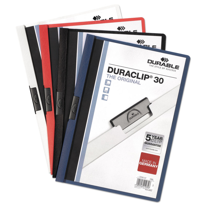 Durable DuraClip Report Cover, Clip Fastener, 8.5 x 11,  Clear/Graphite, 25/Box