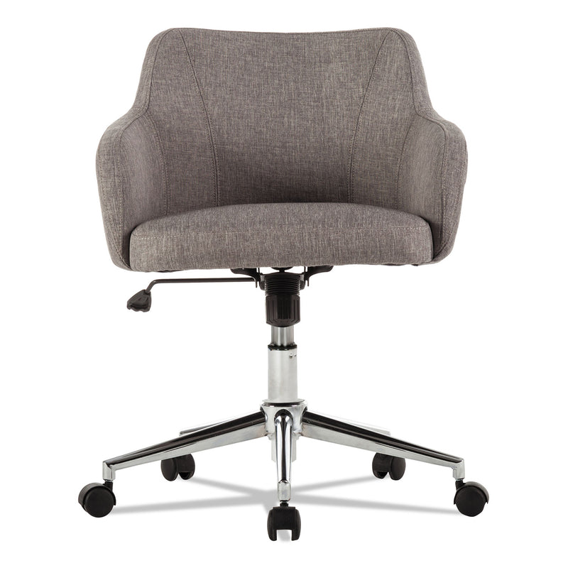 Alera Captain Series Mid-Back Chair, Supports Up to 275 lb, 17.5" to 20.5" Seat Height, Gray Tweed Seat/Back, Chrome Base